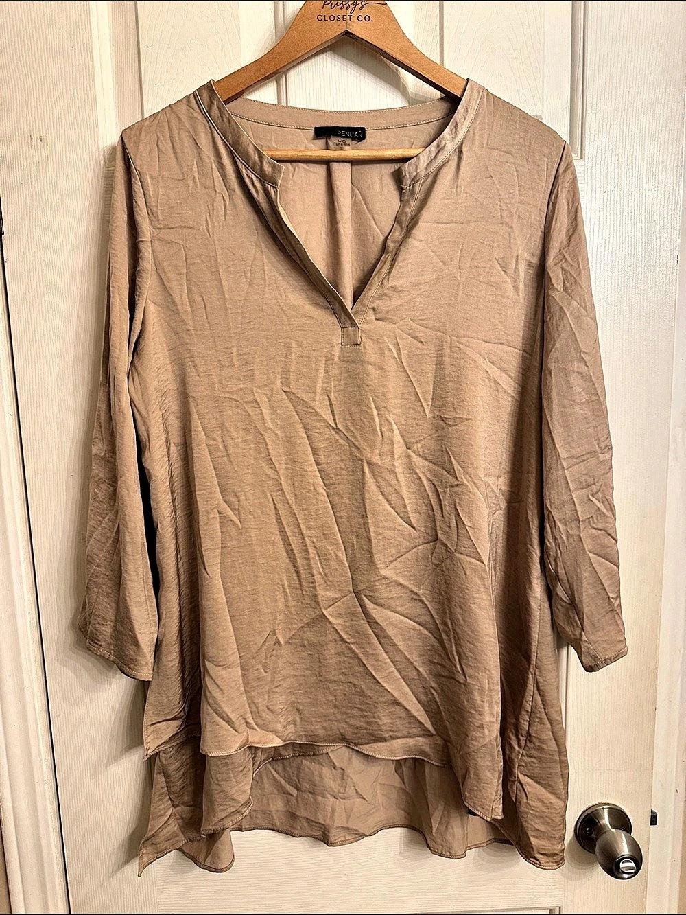 Renuar Polyester Tunic in Brown Size Large